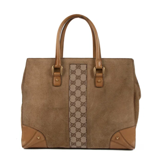 Gucci Brown Suede Top Handle Bag in Brown Suede from Labellov