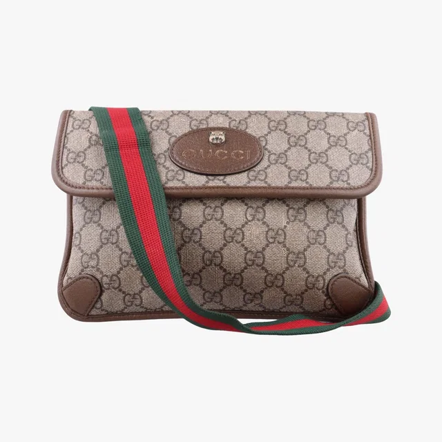Gucci Neo Vintage GG Supreme Beige Brown Leather Handbag in Brown Leather from The Reluxe