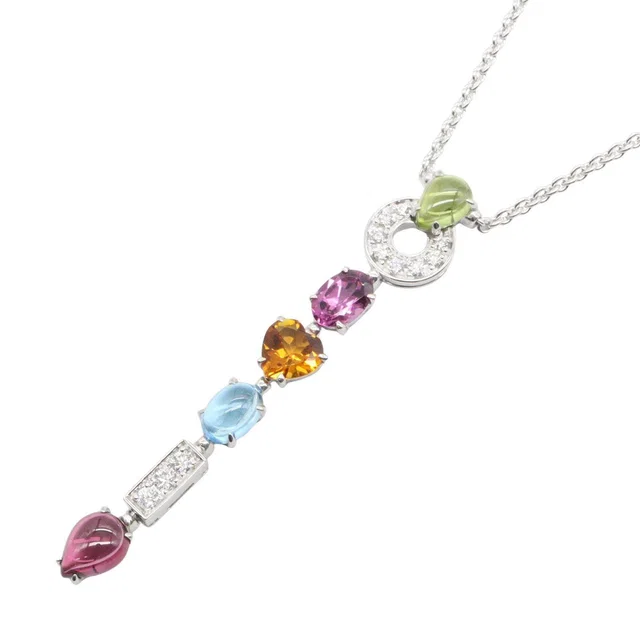 Bvlgari Allegra Au750 White Gold Diamond Gemstone Necklace in White from LuxUness
