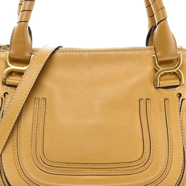 Chloé Medium Marcie Satchel Sand Shell in Calfskin from FASHIONPHILE, photo 8 of 11