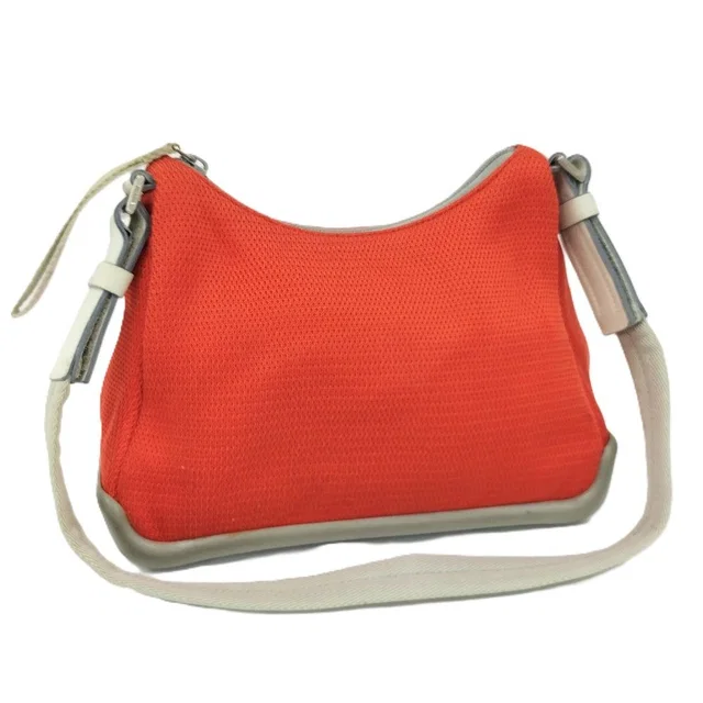 Prada Sports Shoulder Bag Mesh Cloth Rubber Orange in Orange from The Reluxe