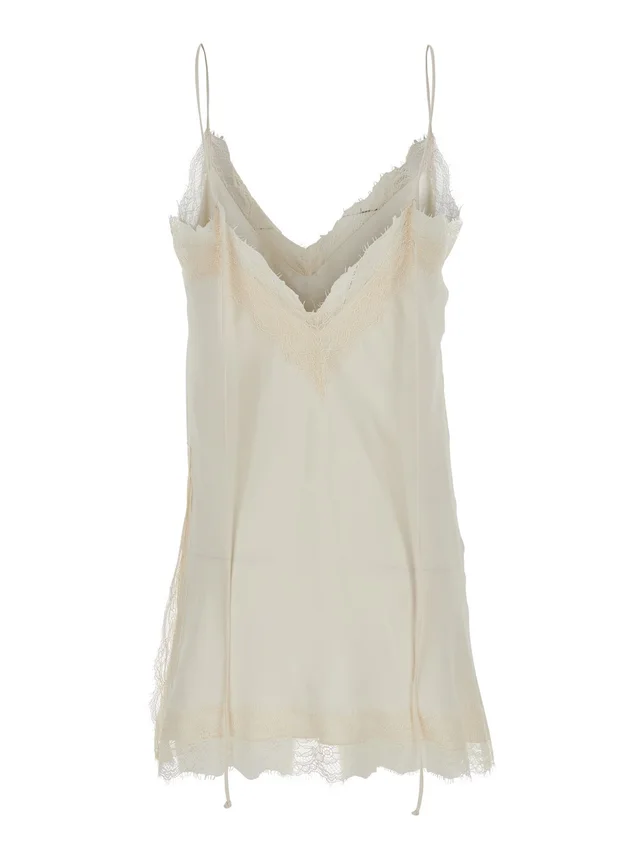 ROHE White 'Lace' Camisole with Lace Details - Viscose - Women in White, photo 4 of 6 from Gaudenzi Boutique
