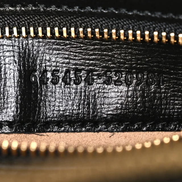 Gucci Textured Calfskin Small Horsebit 1955 Shoulder Bag Black in Black Calfskin from FASHIONPHILE, photo 7 of 11