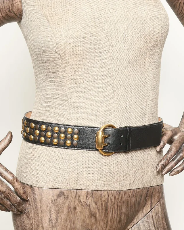 Gucci Studded Belt-Size 85 in Denim from A Retro Tale, photo 5 of 5