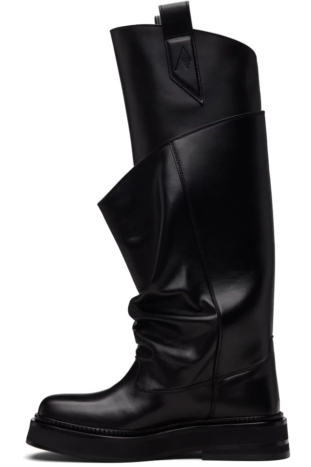 The Attico Black New Robin Passeggiata Combat Boots, photo 3 of 5 from SSENSE