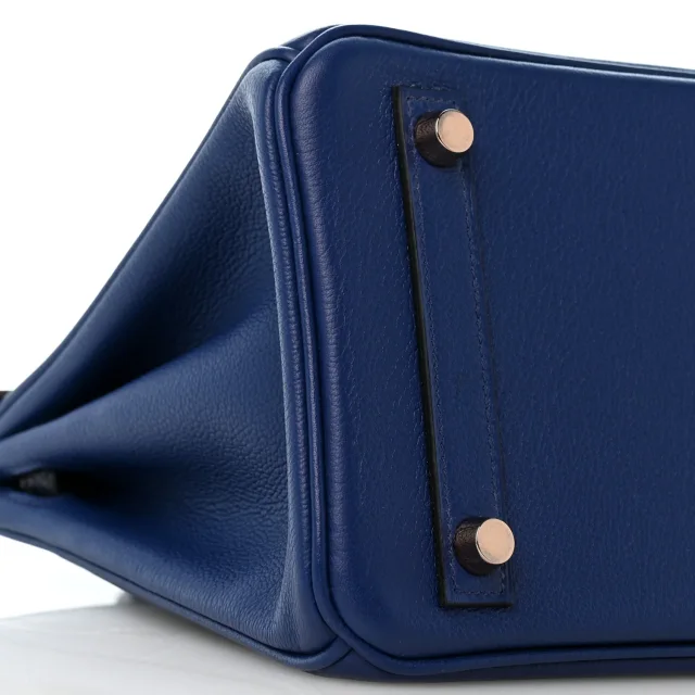 Hermès Taurillon Novillo Matte Alligator Birkin Touch 25 Bleu Saphir Marine in Navy Crocodile from FASHIONPHILE, photo 8 of 12