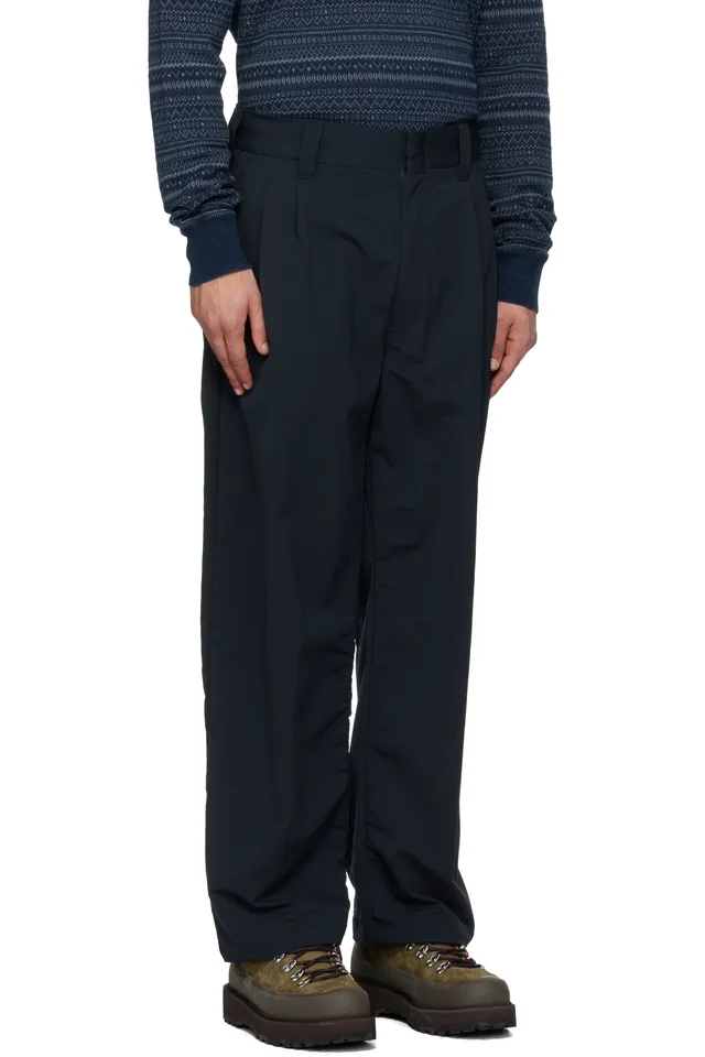 nanamica Navy OOAL ALPHADRY Club Trousers, photo 2 of 4 from SSENSE