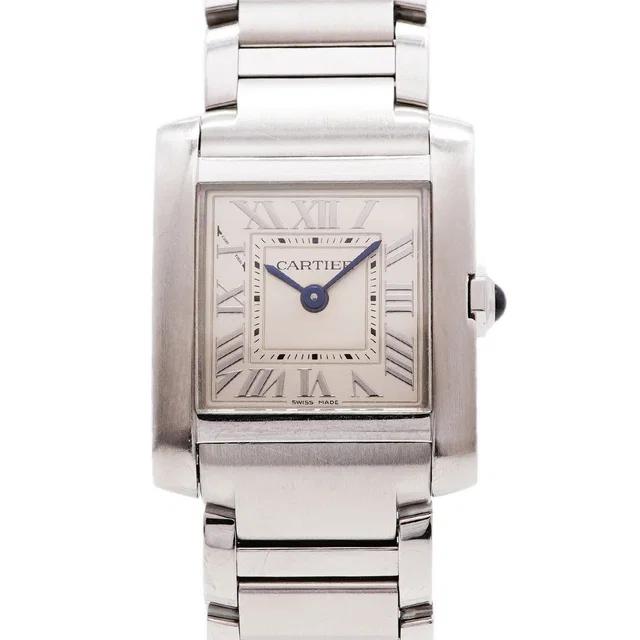 Cartier Tank Francaise SM Silver Dial Watch in Silver from The Reluxe