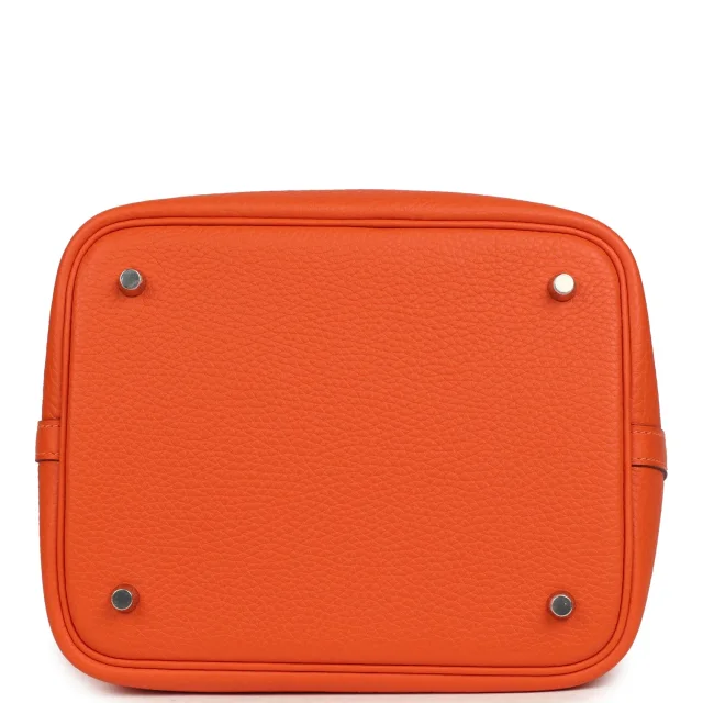 Hermès Picotin Lock 22 Tangerine Clemence Palladium Hardware in Clemence leather from Madison Avenue Couture, photo 6 of 8