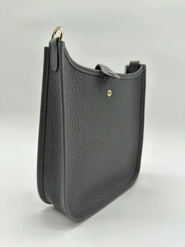 Hermès Mini Evelyne Ardoise Tourillon Clemence Gold Hardware in Clemence leather from Luxury Promise, photo 6 of 11