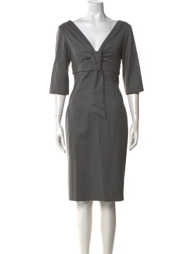 Alexander McQueen Vintage Knee-Length Dress in gray from The RealReal