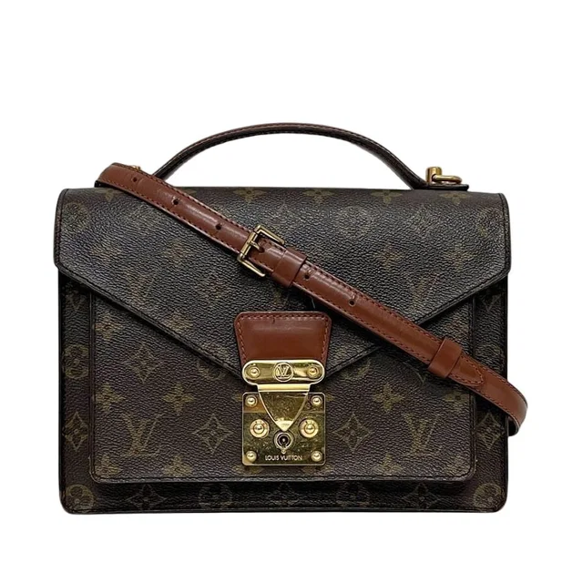 Louis Vuitton 2-Way Bag Monceau Brown Monogram Second Bag Canvas in Brown Canvas from The Reluxe