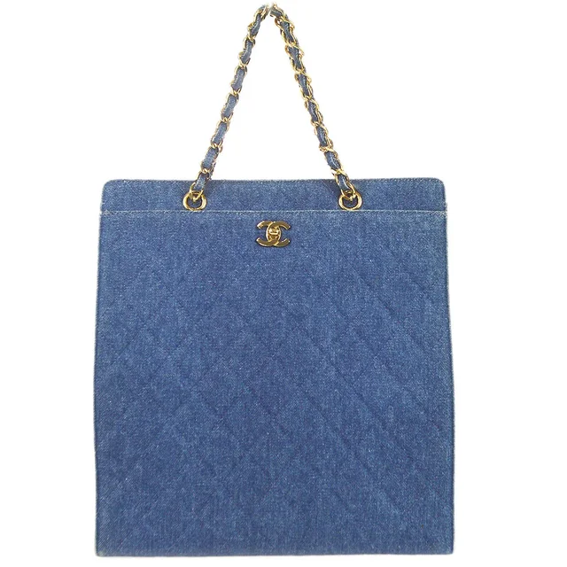 Chanel 1997-1999 Chain Tote Denim in Denim from AMORE Vintage Tokyo