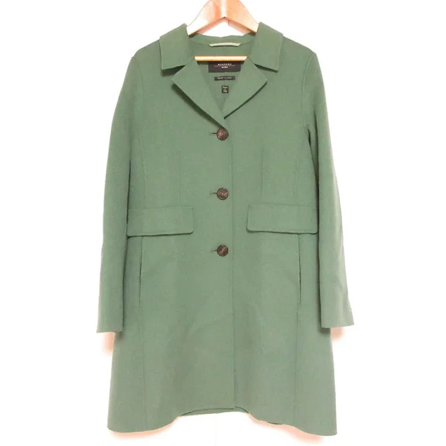 Max Mara Weekend Cucito Mano Wool River Coat 36 Green in Green Wool from The Reluxe