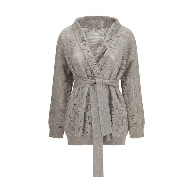 Brunello Cucinelli Beige Linen Cardigan in Beige from HEWI