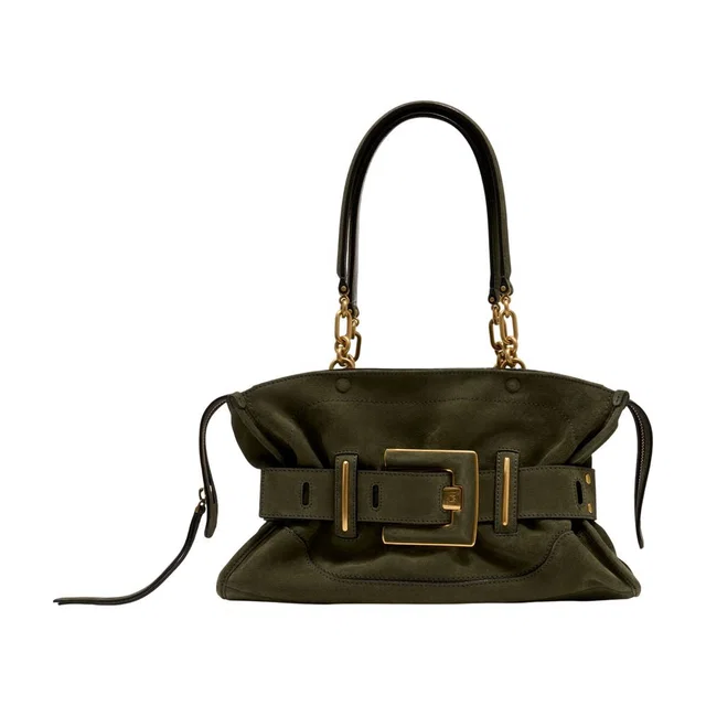 Balmain Anthem Shoulder Bag — Green Calfskin in Green Calfskin from HEWI
