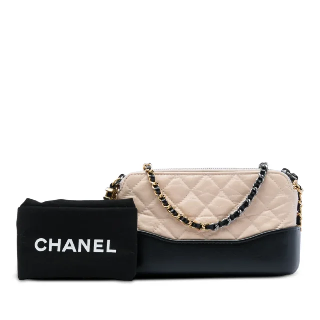 Beige Chanel Bicolor Aged Calfskin Gabrielle Double Zip Clutch with Chain Crossbody Bag in Beige Calfskin from Designer Revival, photo 6 of 6