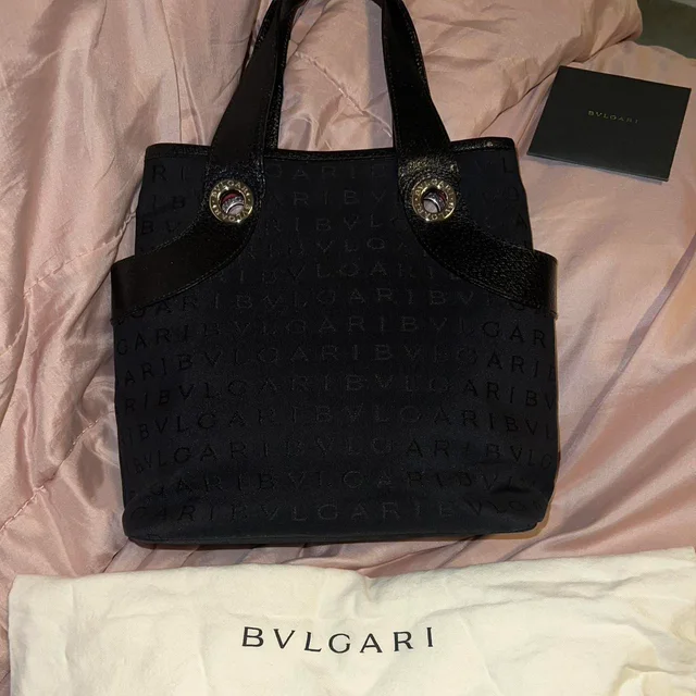 Bvlgari Women's Bag - Black in black Leather from Depop, photo 1 of 1