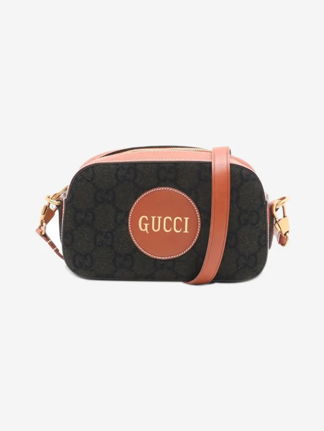 Gucci Khaki Guccissima wool and leather crossbody bag in Green Wool from Sign of the Times
