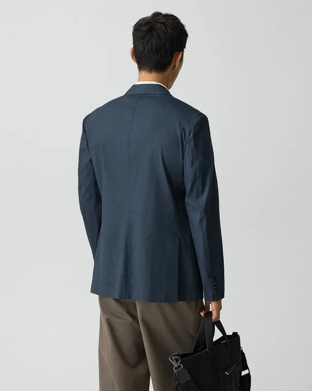 Theory Standard Blazer in Good Linen in DARK BLUE WING 62% Linen, 36% Viscose, 2% Elastane, photo 3 of 14 from Theory