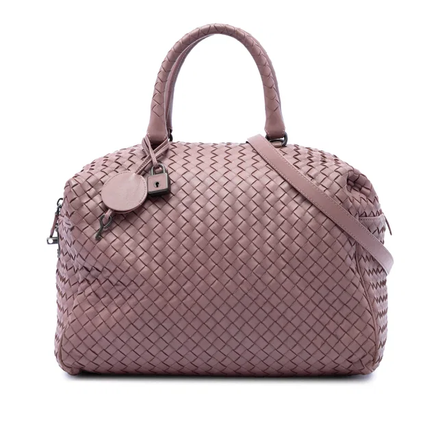 Pink Bottega Veneta Nappa Intrecciato Satchel in Pink Nappa leather from Designer Revival