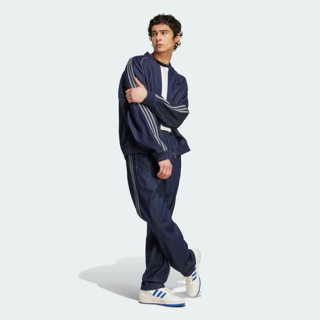 Adidas Firebird Adicolor Denim Jeans Mid-Rise Straight Leg in Blue, photo 19 of 38 from adidas (US)