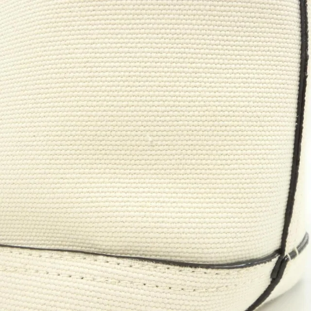 Jimmy Choo Hand bag in WHITE+BLACK (white + black) / SILVER (silver) metal fittings canvas from KOMEHYO, photo 5 of 9