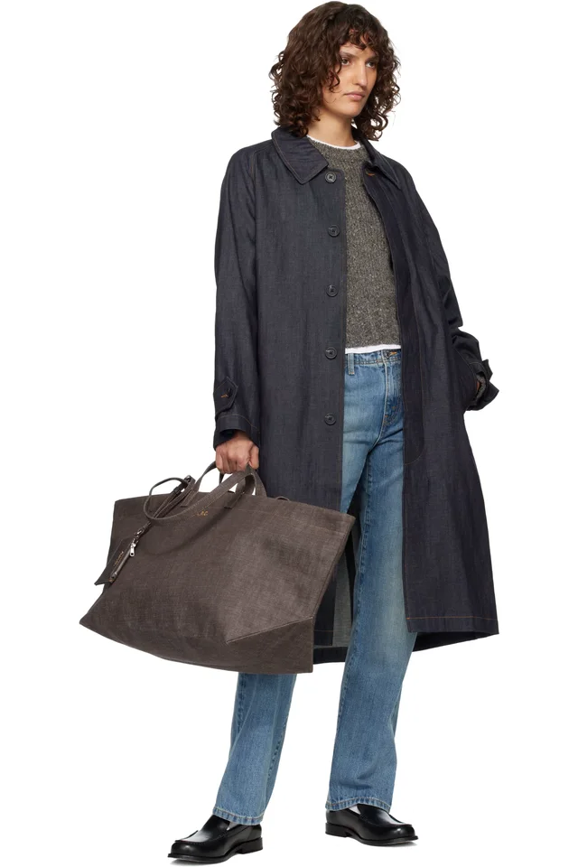 A.P.C. Brown 'Le Drummer' Toile Tote, photo 4 of 4 from SSENSE