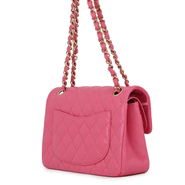 Chanel Matelasse W Flap ChainShoulder Bag PinkA01113 Caviar Leather Size 23 in Caviar leather from GALLERY RARE, photo 2 of 17
