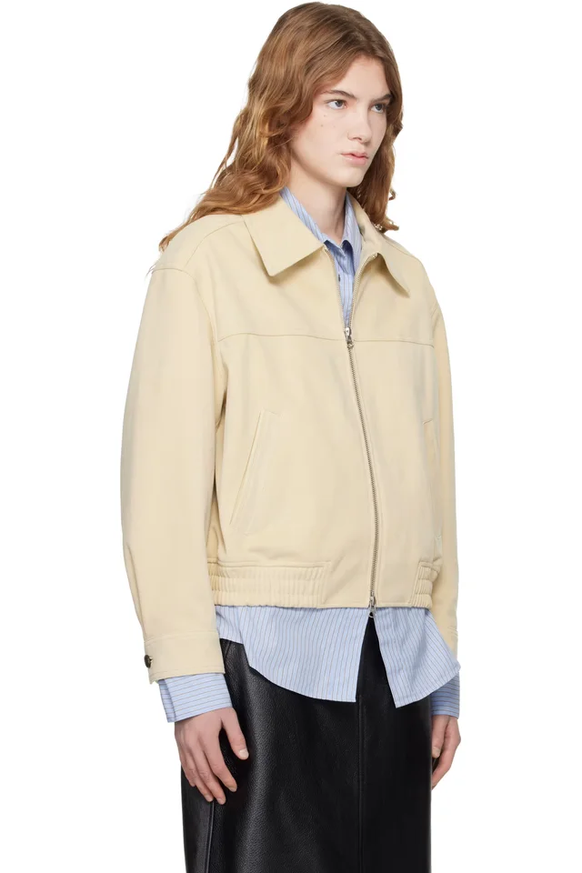 Dunst Beige Collared Faux-Suede Jacket, photo 2 of 4 from SSENSE