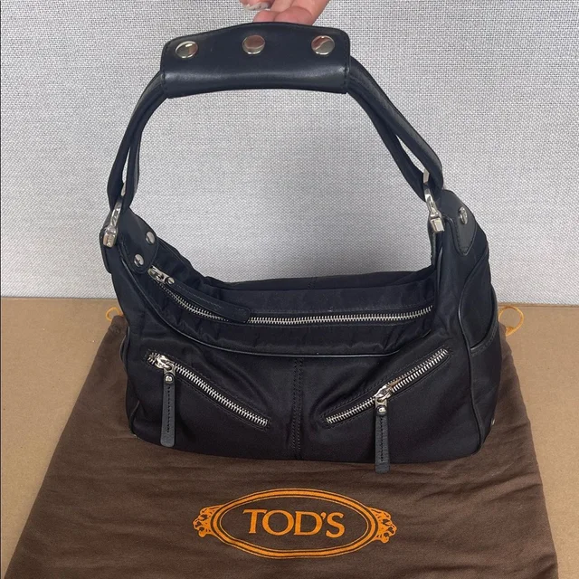 Tod's Black Shoulder Bag in silver|black|gray Leather from Poshmark