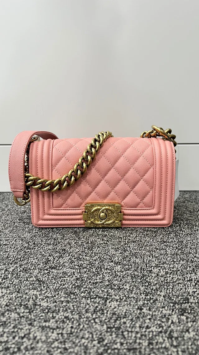 Boy Chanel 20 Caviar Pink G in Pink Caviar leather from Luxury Promise