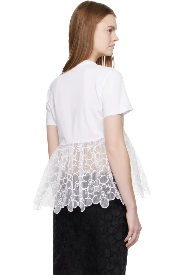 Cecilie Bahnsen White CBconni T-shirt, photo 3 of 4 from SSENSE