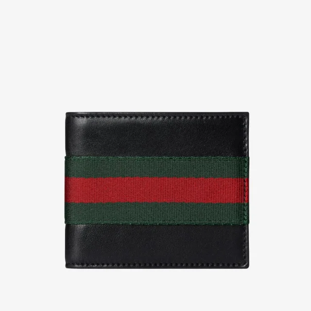 Gucci Web-Detail Leather Wallet — Black in Black Leather from HEWI, photo 4 of 5