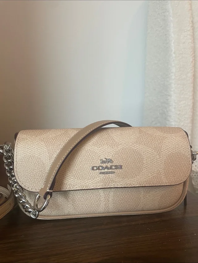 Coach Hailey Shoulder Bag In Signature Sand Euc in silver|gray from Poshmark