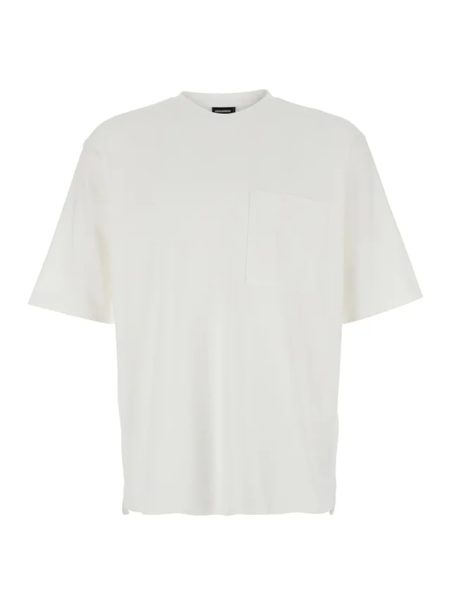 Dsquared2 White Crew Neck T-Shirt with Maxi Logo Lettering on the Back in Cotton for Men in White 100% Cotton from Gaudenzi Boutique, photo 1 of 1