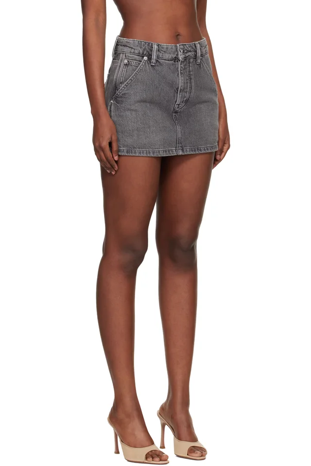 Alexander Wang Gray Denim Carpenter Mini Skort, photo 2 of 2 from SSENSE