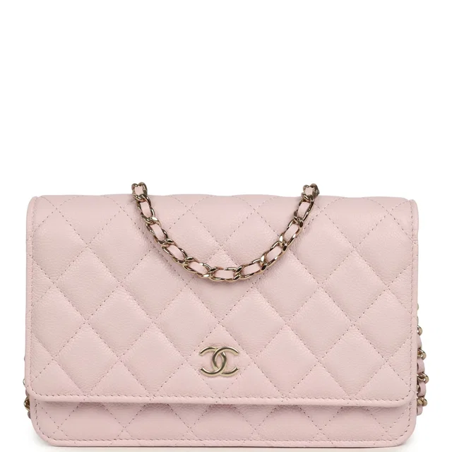 Chanel Wallet On Chain WOC Light Pink Caviar Light Gold Hardware in Pink Caviar leather from Madison Avenue Couture