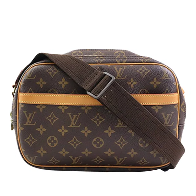 Brown Louis Vuitton Monogram Reporter PM Crossbody Bag in Brown Coated canvas from Designer Revival