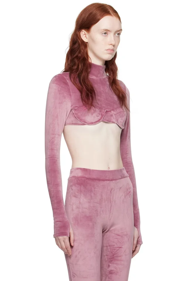 GCDS Purple Cropped Turtleneck, photo 2 of 4 from SSENSE