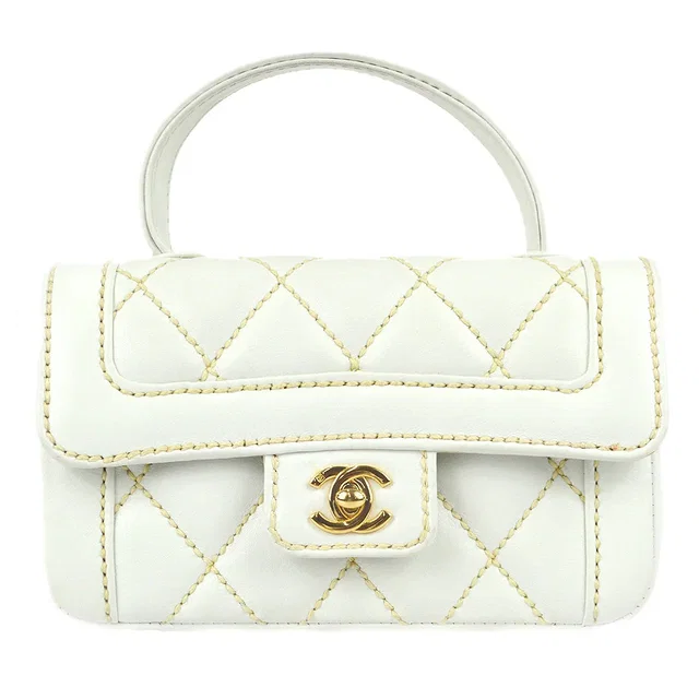 Chanel 2004-2005 * Wild Stitch Handbag White Calfskin in White Calfskin from AMORE Vintage Tokyo