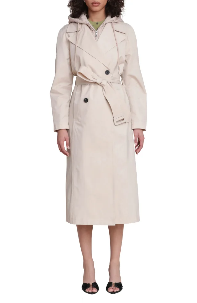 Avec Les Filles Quilted Hoodie Cotton & Nylon Trench Coat, photo 6 of 7 from Nordstrom Rack