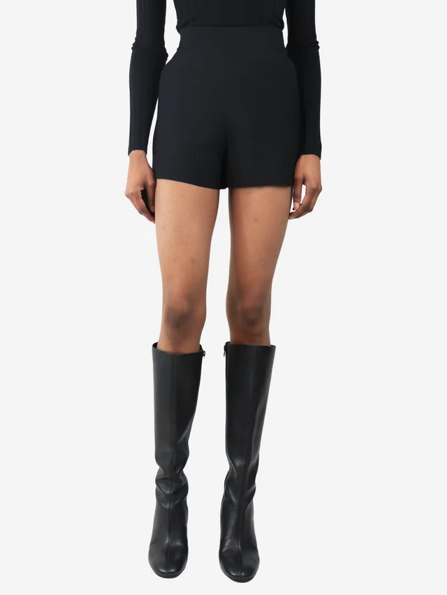 Valentino Garavani Black wool and silk blend shorts - size UK 4 in Black Silk from Sign of the Times