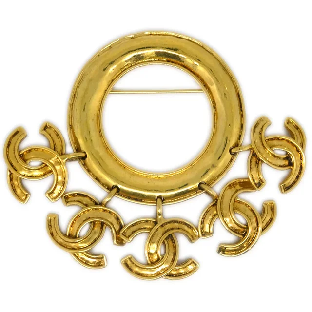 Chanel Hoop Brooch Pin Gold 94P in Gold from AMORE Vintage Tokyo