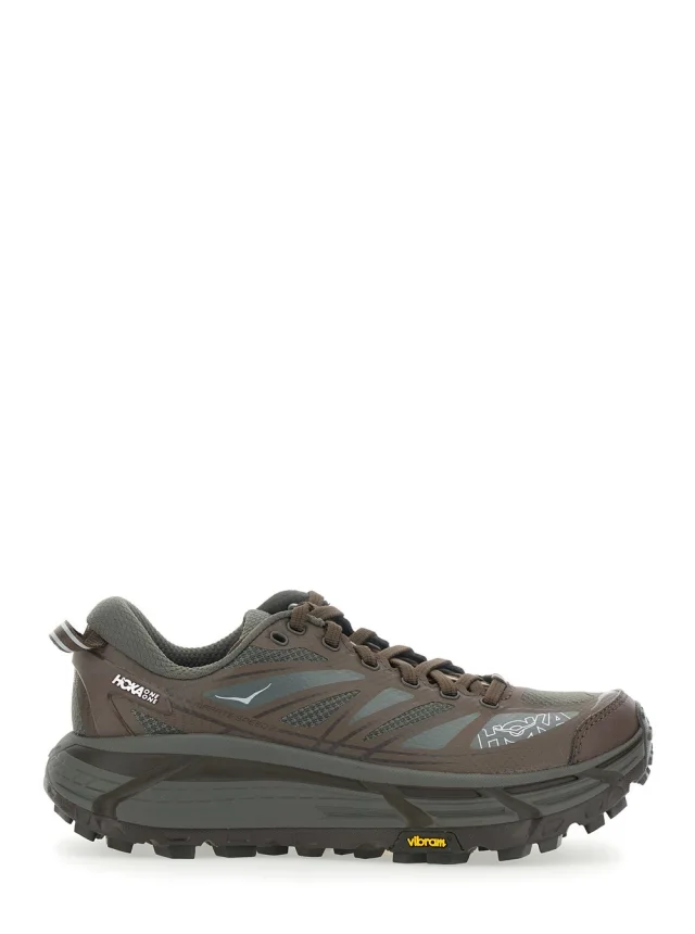 Hoka 'Mafate Speed 2' Brown Sneaker Low Top with Logo Print on the Side in Tech Fabric Unisex in Brown from Gaudenzi Boutique, photo 1 of 1