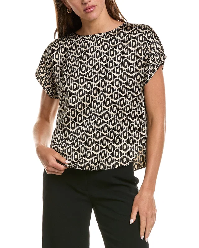 NIC+ZOE Lacy Diamonds Day Gloss Woven T-Shirt, image 1 of 1 from Gilt