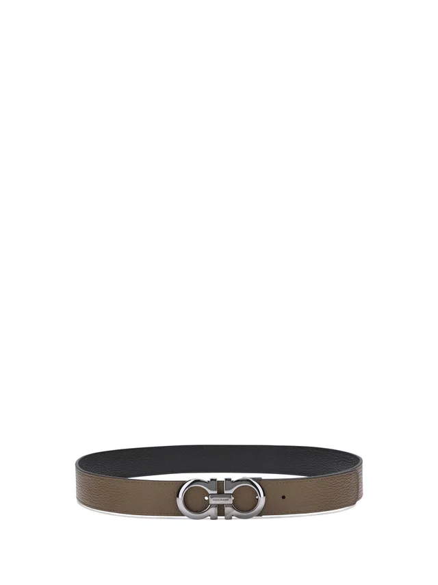 Ferragamo Reversible Calf Leather Belt — Brown in Brown Calfskin from HEWI