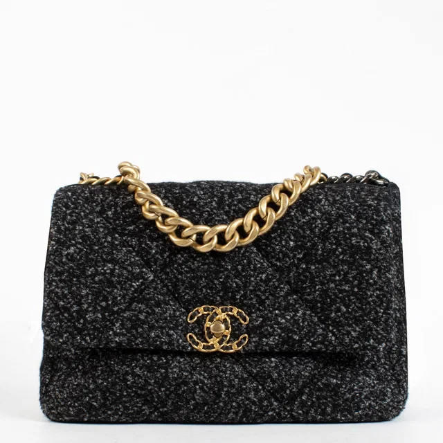 Tweed Small Chanel 19 Bag in Tweed from Labellov