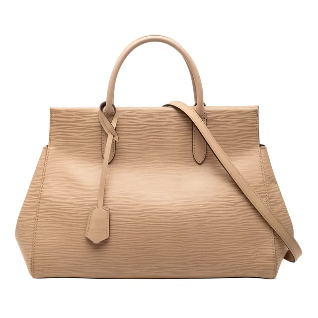 Beige Louis Vuitton Epi Marly MM Satchel in Beige Leather from Designer Revival
