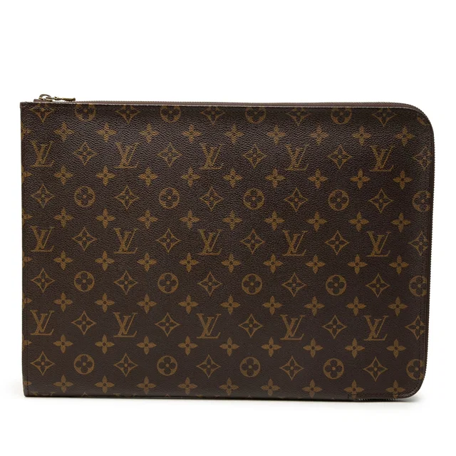 Brown Louis Vuitton Monogram Poche Documents Portfolio Business Bag in Brown Coated canvas from Designer Revival